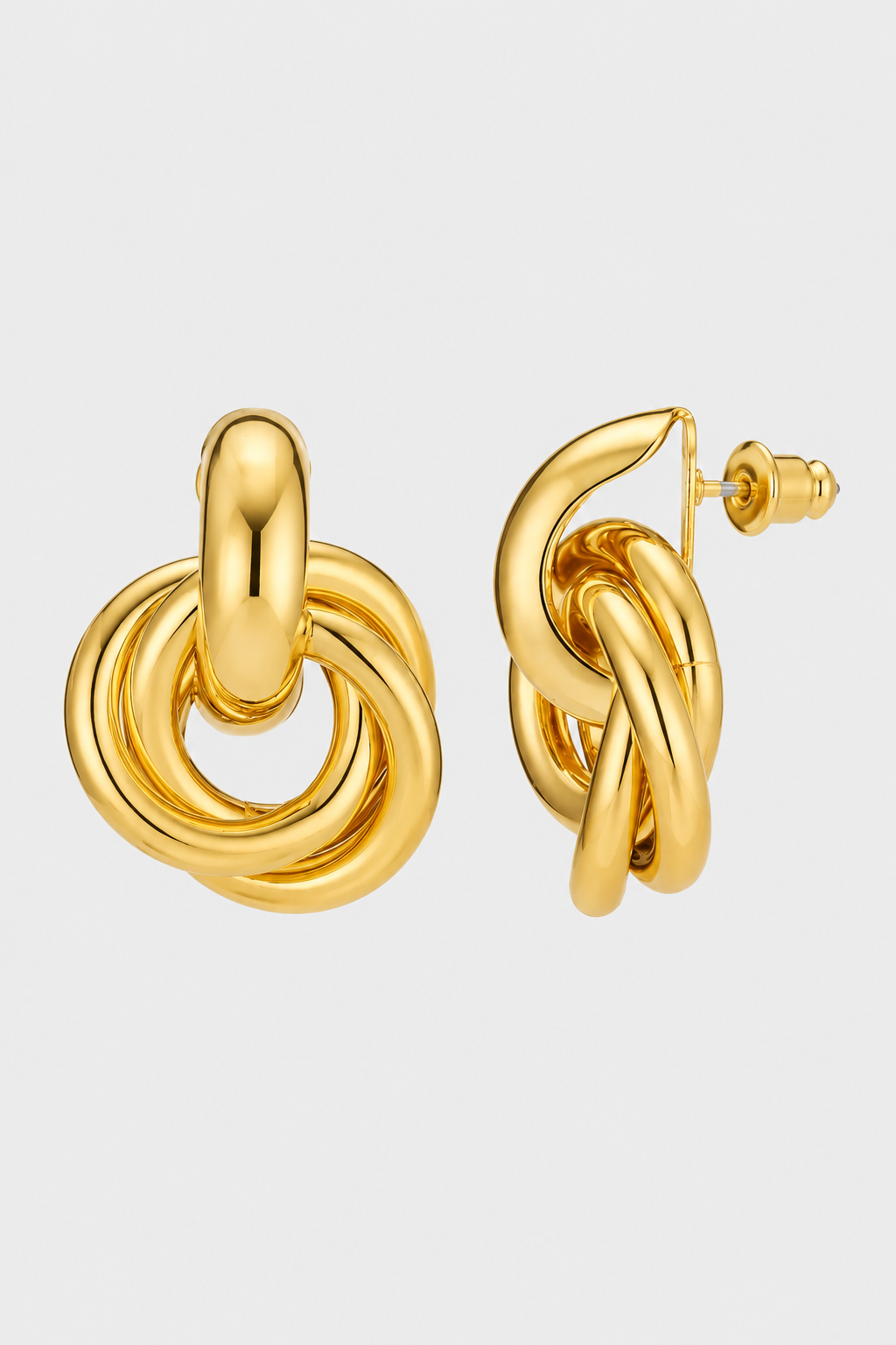 Interlocked Knot Drop Earrings – Modern Minimalist & Evening Chic
