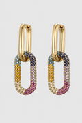 Interlocking Chain Oval Drop Earrings - Modern Fine Jewelry & Gala Glamour