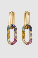 Interlocking Chain Oval Drop Earrings - Modern Fine Jewelry & Gala Glamour