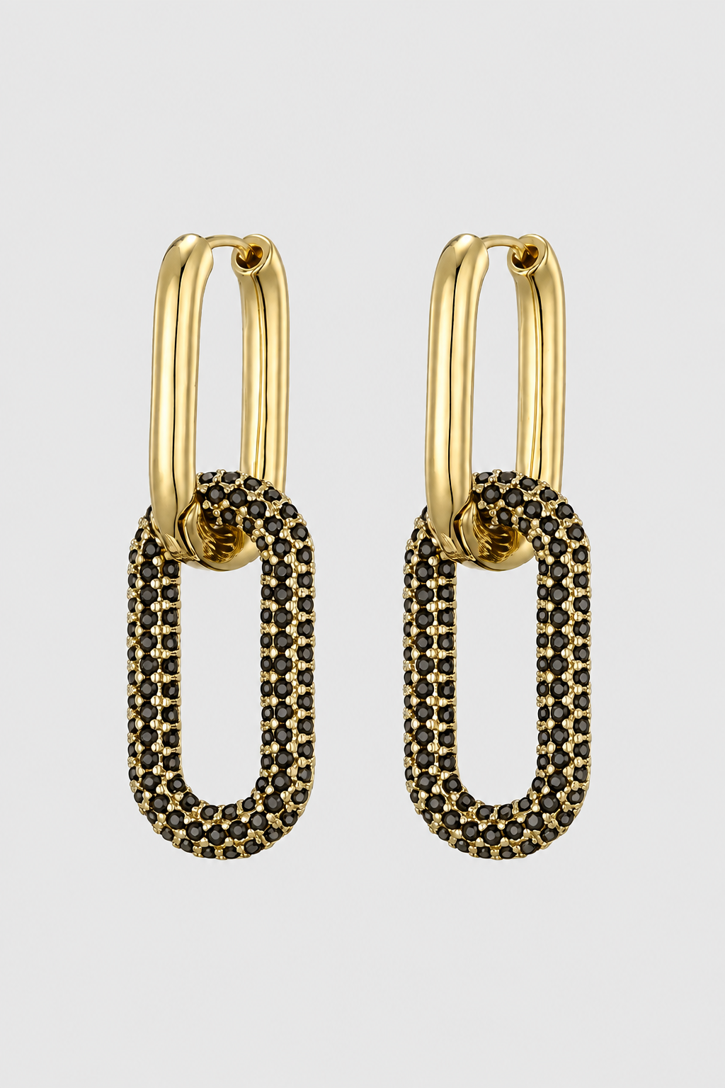 Interlocking Chain Oval Drop Earrings - Modern Fine Jewelry & Gala Glamour