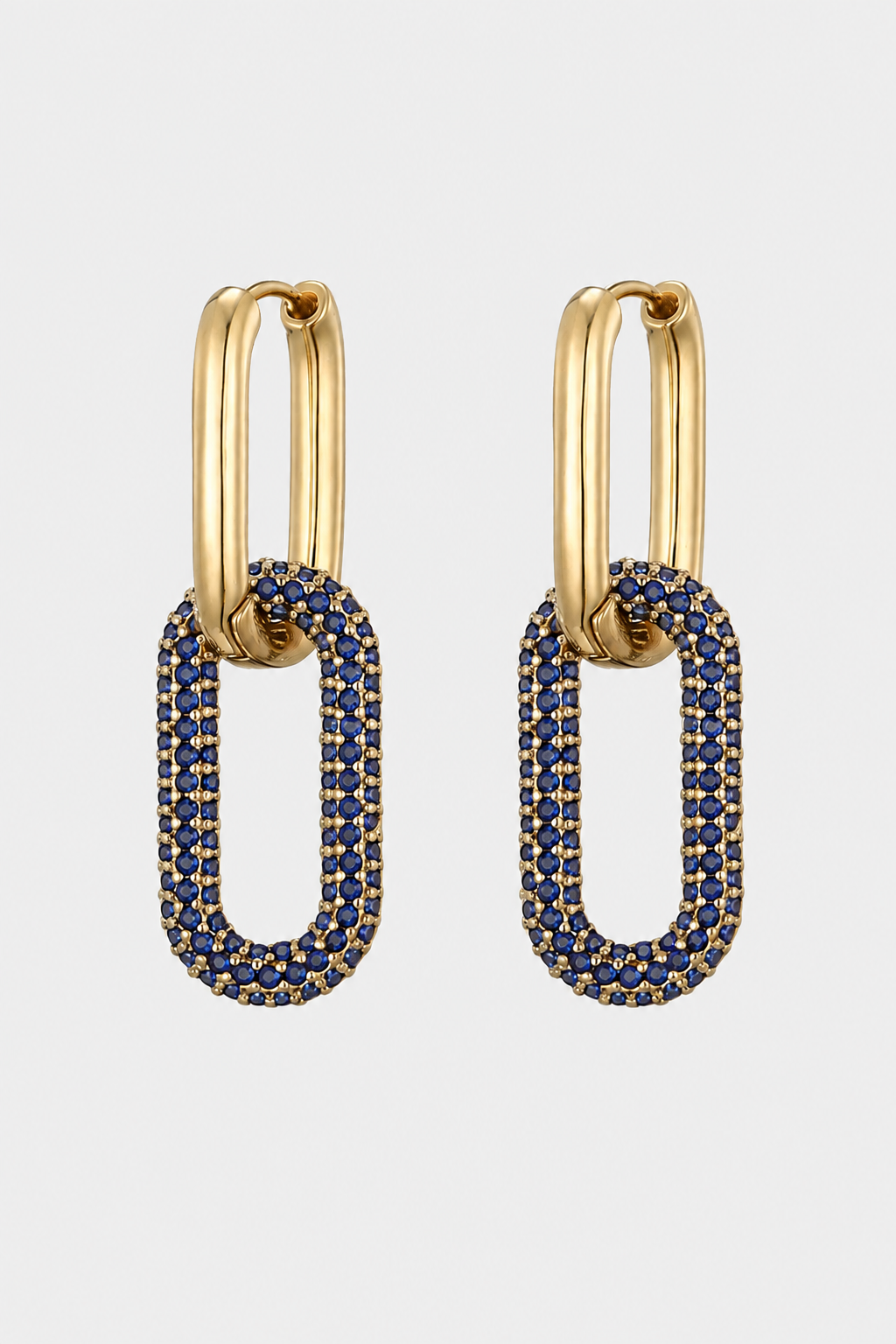 Interlocking Chain Oval Drop Earrings - Modern Fine Jewelry & Gala Glamour