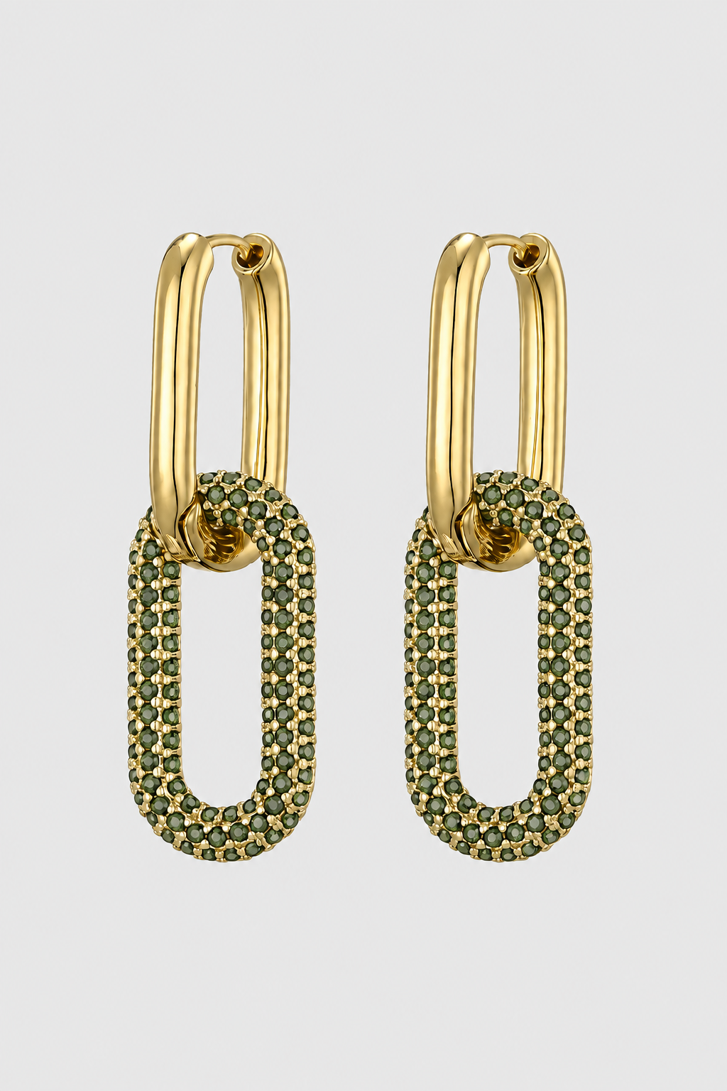 Interlocking Chain Oval Drop Earrings - Modern Fine Jewelry & Gala Glamour