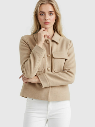 Casual Lapel Jacket - Khaki