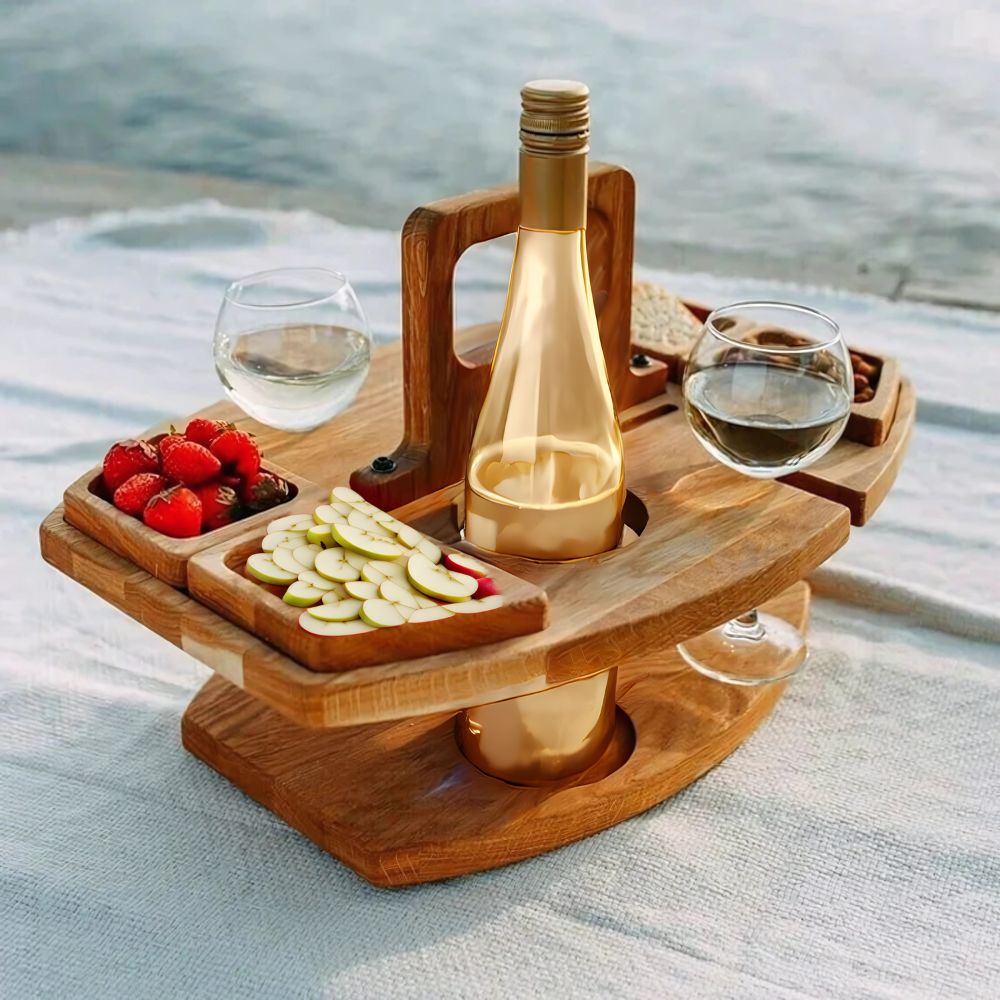 Outdoor Table : Compact Foldable Wooden Picnic Table in Default Title van Vanda Liamo