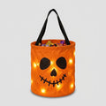 LED Pumpkin Candy Basket with Handle for Halloween