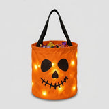 LED Pumpkin Candy Basket with Handle for Halloween