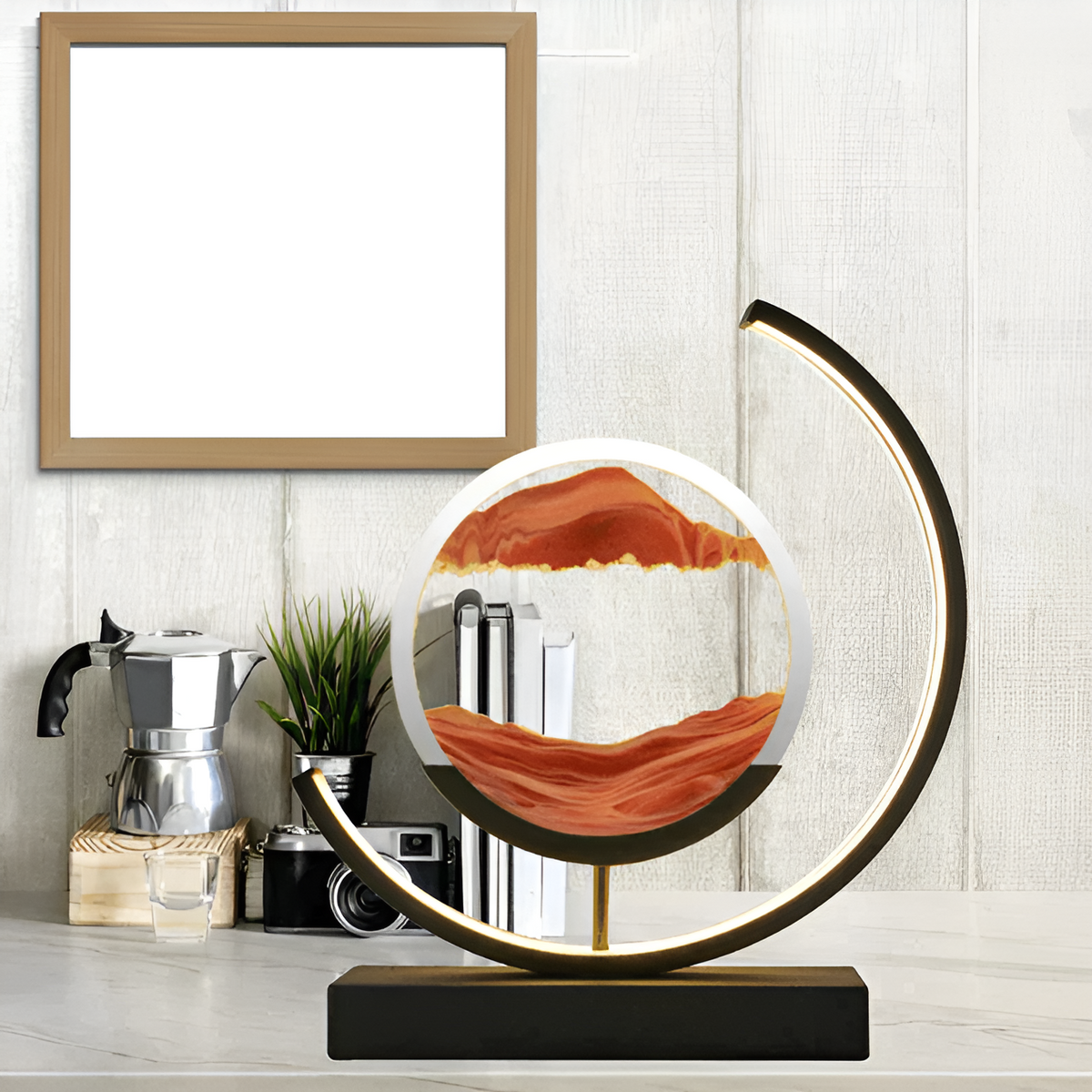 LED Sand Art Table Lamp – Kinetic Flowing Sand Design