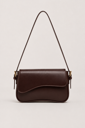 Schoudertas : Ladies Shoulder Bag | Elegant Design | Compact & Stylish Bag in Dark Brown van Vandaliamo