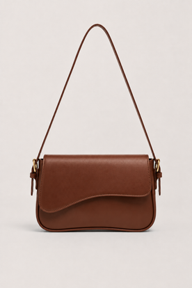 Schoudertas : Ladies Shoulder Bag | Elegant Design | Compact & Stylish Bag in Brown van Vandaliamo