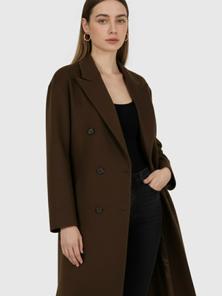 Long Brown Women's Winter Coat