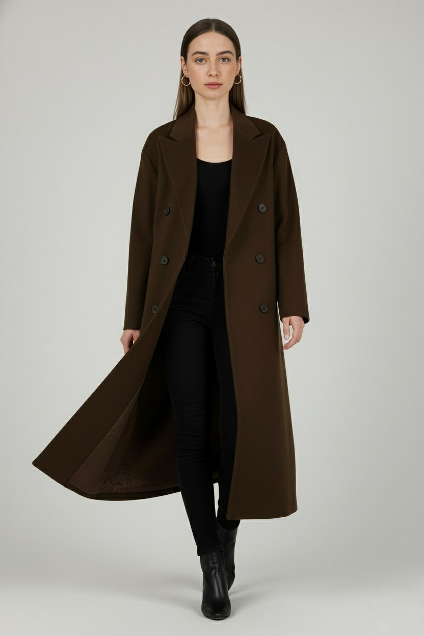 Coat : Long Brown Women's Winter Coat in van Vanda Liamo