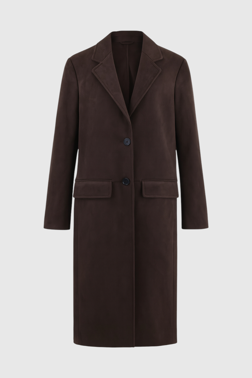 Coat : Women's Brown Long Anti-Suede Coat in Brown van Vanda Liamo