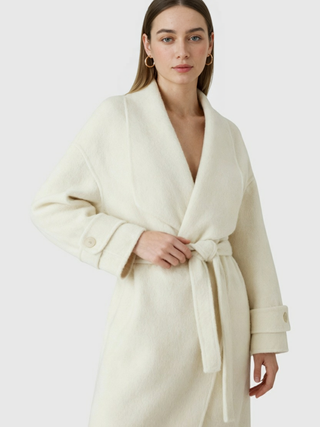 Women's Long Beige Winter Coat - Warm & Stylish Outerwear
