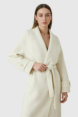Women's Long Beige Winter Coat - Warm & Stylish Outerwear