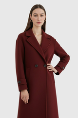 Lange Dames Bordeaux Jas