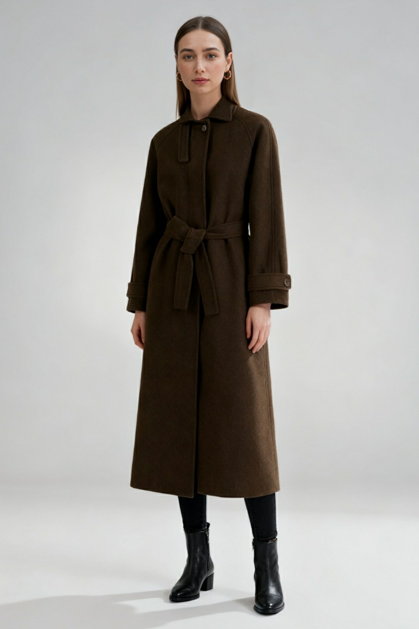 Coat : Long Women's Winter Coat in Brown in van Vanda Liamo