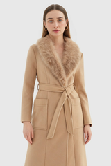 Women's Long Belted Winter Puffer Coat - Warm & Stylish Outerwear