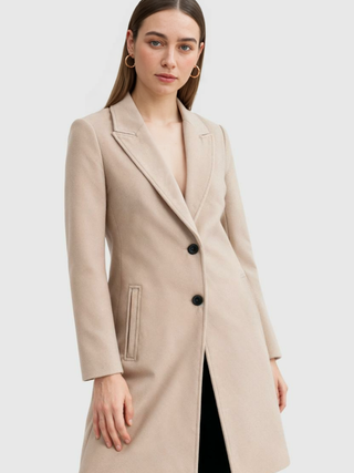 Long Women's Khaki Winter Coat