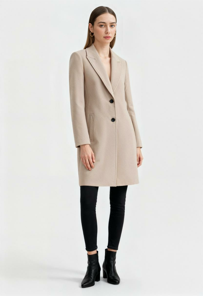 Coat : Long Women's Khaki Winter Coat in van Vanda Liamo