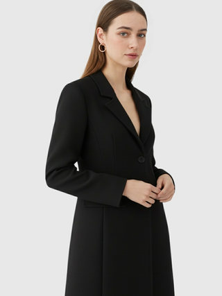 Women's Long Black Winter Coat - Warm & Stylish Outerwear