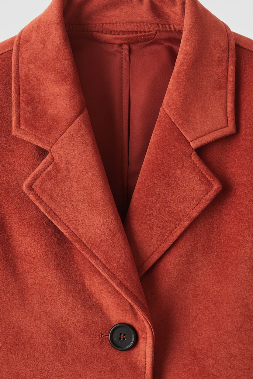 Coat : Women's Red Long Anti-Suede Coat in van Vanda Liamo