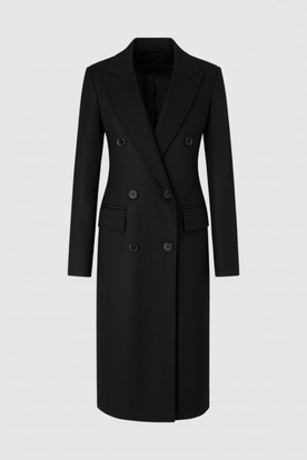 Coat : Women's Long Black Polyester Puffer Winter Coat with Hood in Black van Vanda Liamo