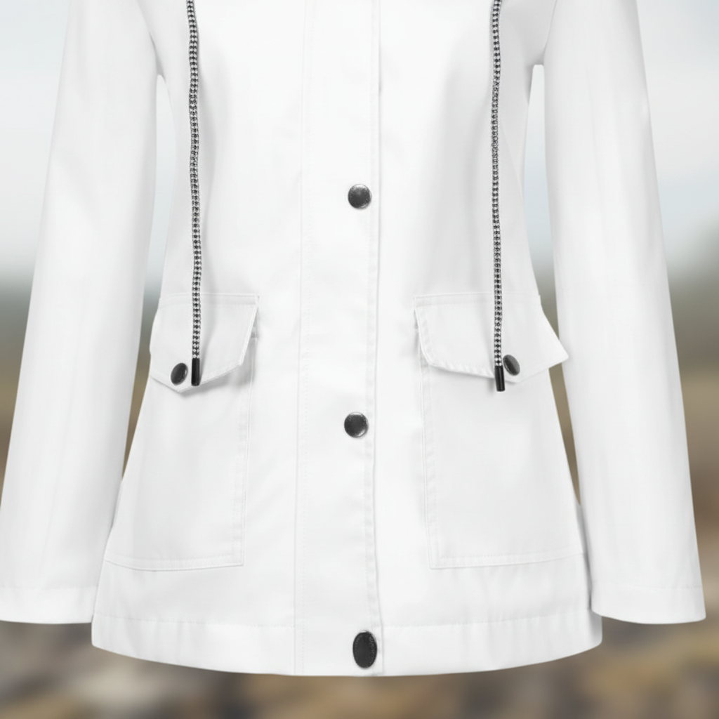 Women's Lightweight Hooded Jacket with Striped Lining