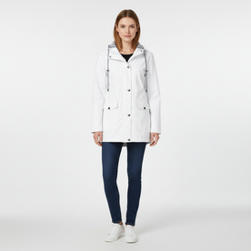 Women's Lightweight Hooded Jacket with Striped Lining