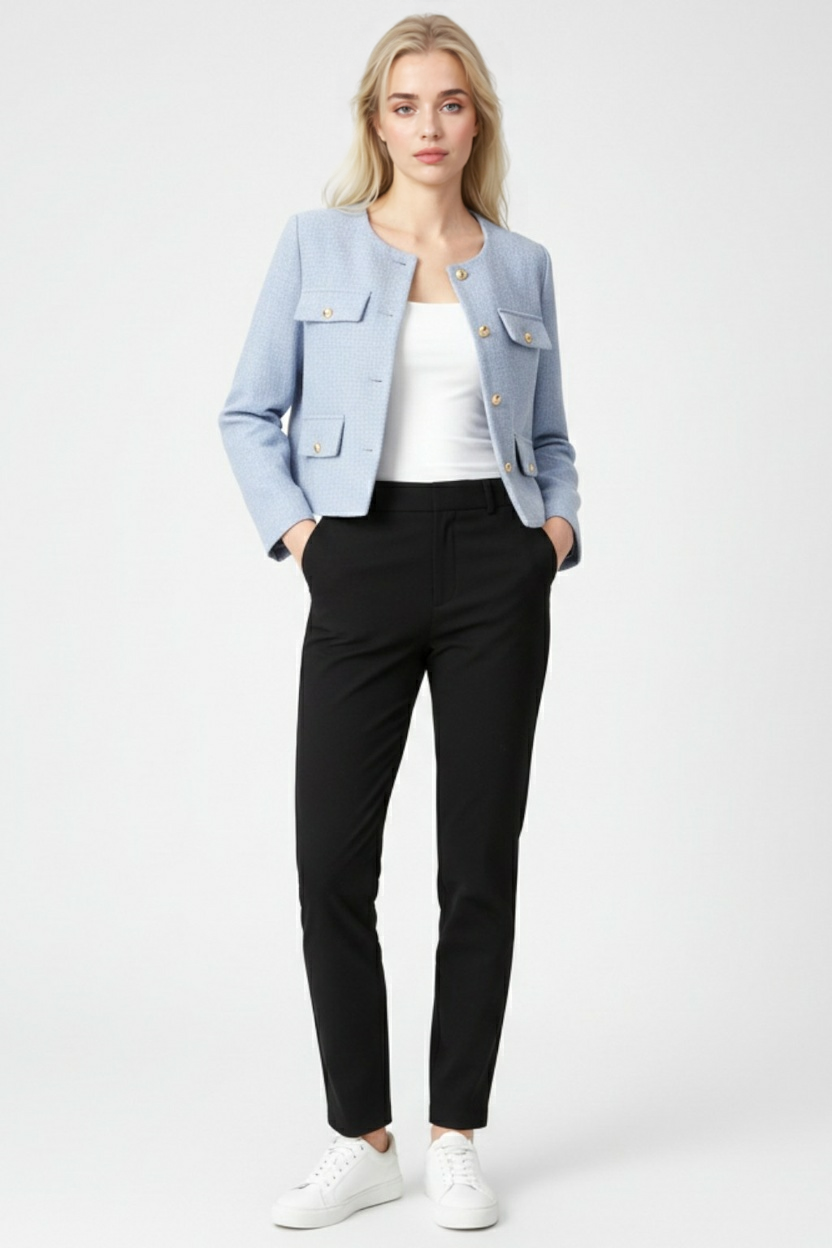 Jacket : Women's Light Blue Puffer Jacket - Warm Winter Short Coat in van Vanda Liamo