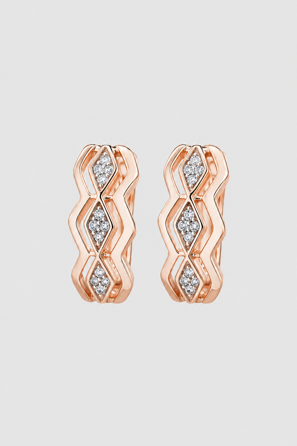 Luminous Geometric Huggie Earrings – Radiant Glow for Every Occasion