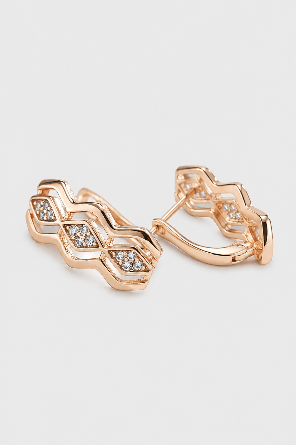Luminous Geometric Huggie Earrings – Radiant Glow for Every Occasion