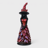 Gothic Witch Figurine with Autumn Details - Resin 25cm