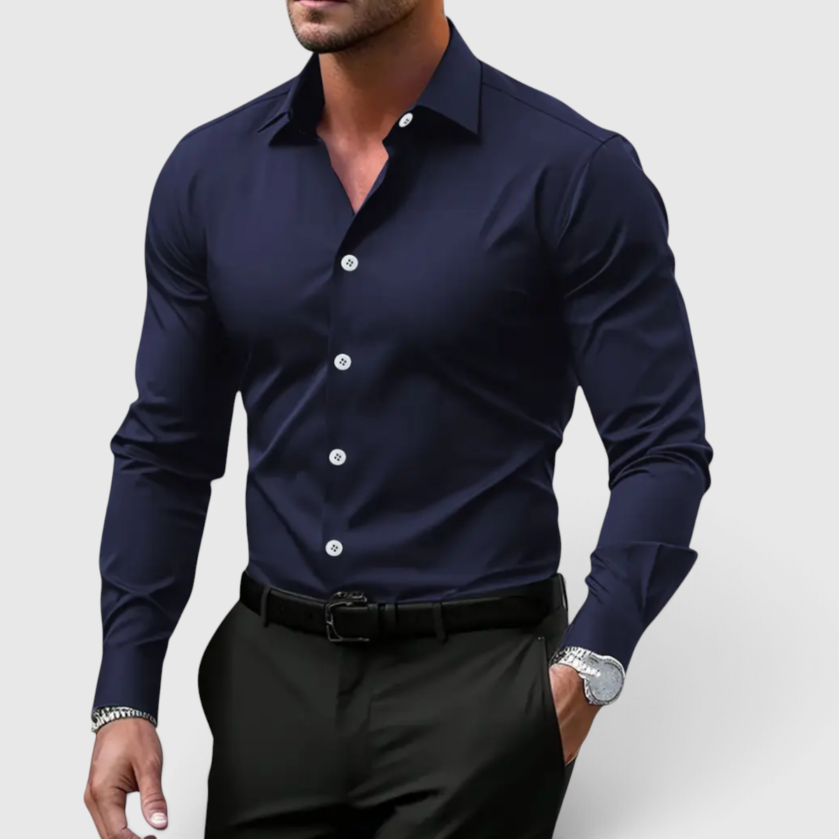 Men's Slim Fit Shirt - Casual Button-Down