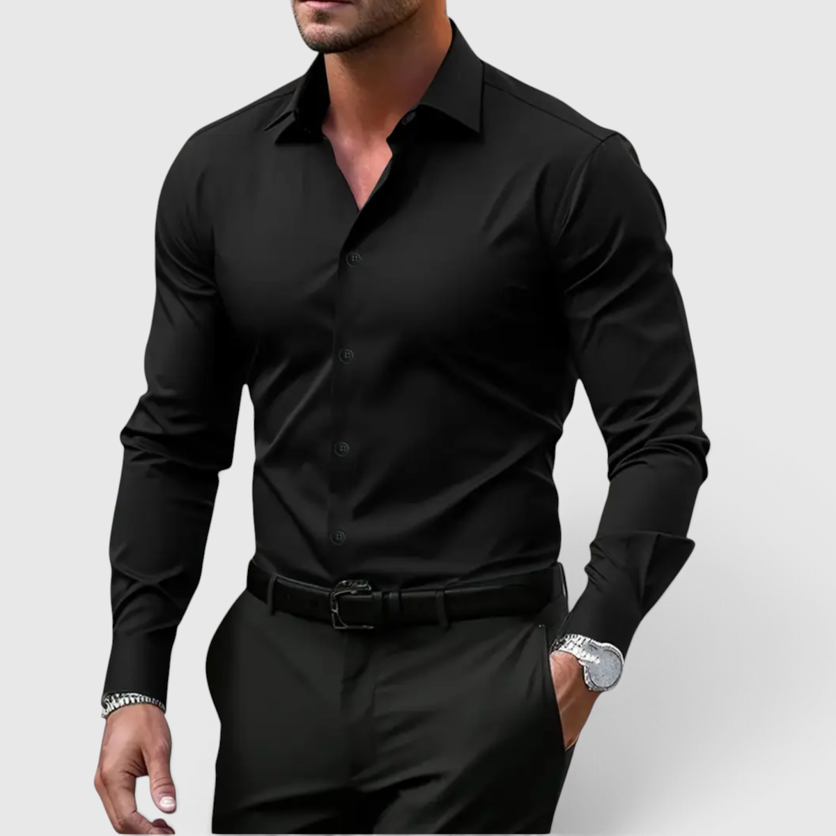 Men's Slim Fit Shirt - Casual Button-Down