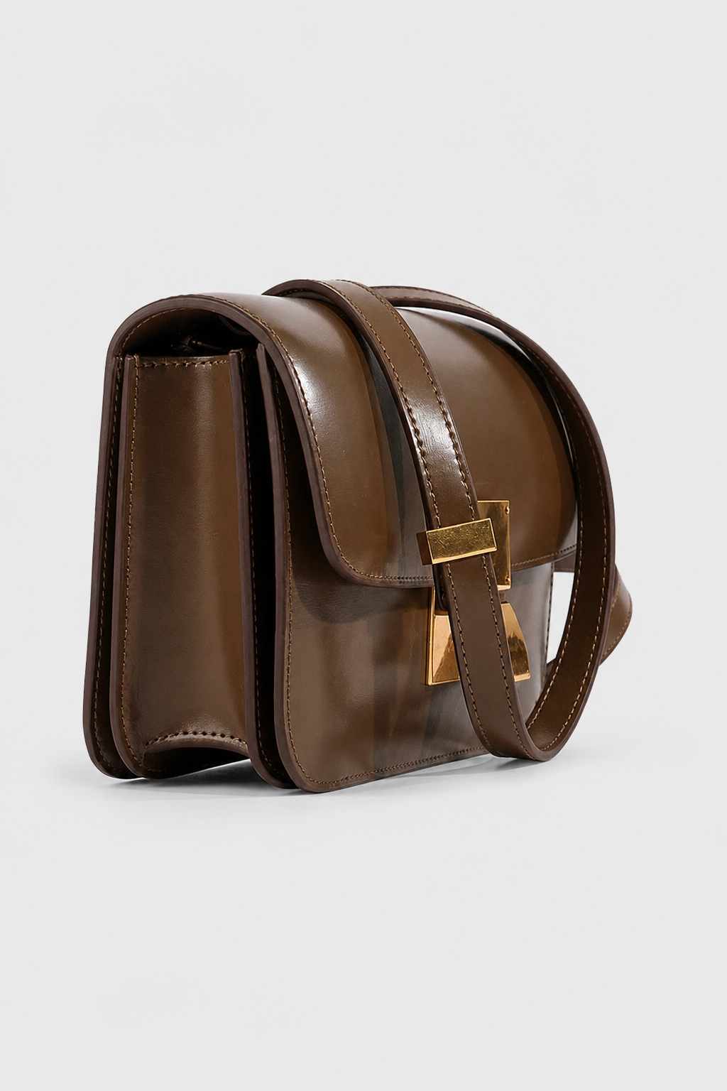 Minimalist Shoulder Bag – Structured Silhouette with Prominent Clasp
