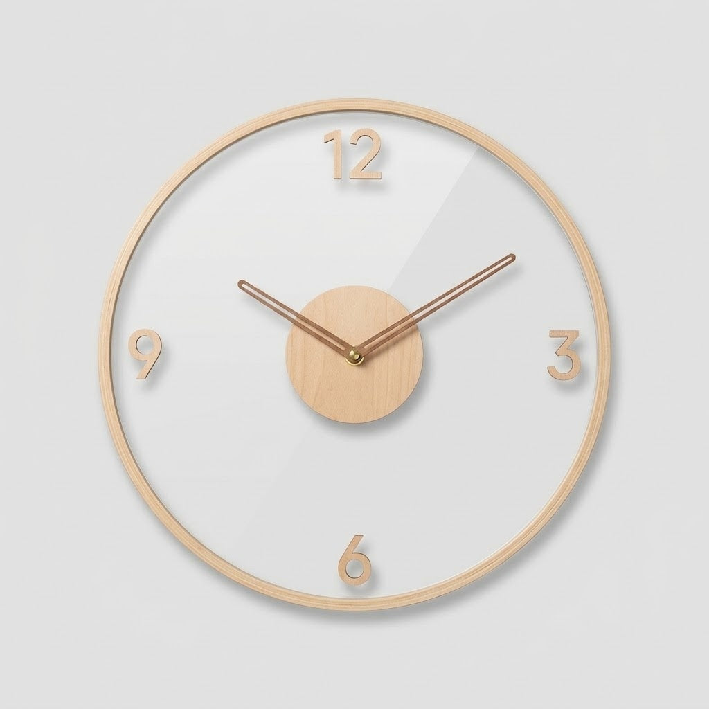 Home Decor : Silent Design Wall Clock - Acrylic & Wood in van Vandaliamo