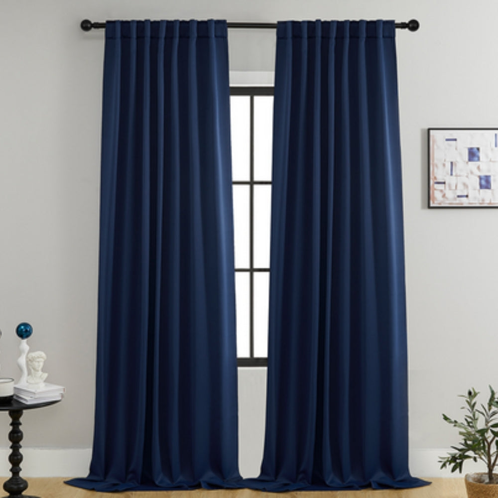 Curtain : Thermal Blackout Curtains with Luxury Finish in Navy van Vandaliamo