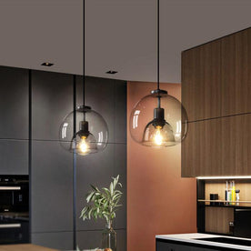 Home Decor : Smoke Glass Pendant Lamp - Hand-Blown Glass Design in Smoke Grey van Vandaliamo