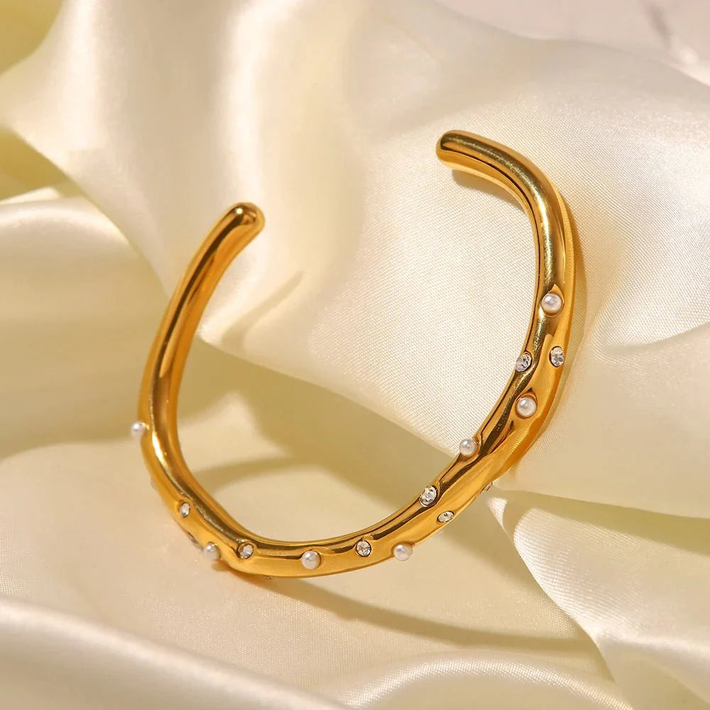 Bracelets : Barbara Gold Bangle in van Vandaliamo