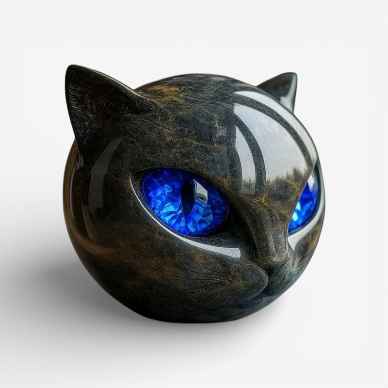 Decor : Miniature Resin Cat Decor Sculpture in Blue van Vandaliamo
