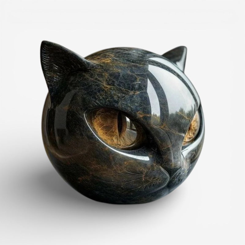 Decor : Miniature Resin Cat Decor Sculpture in Khaki van Vandaliamo