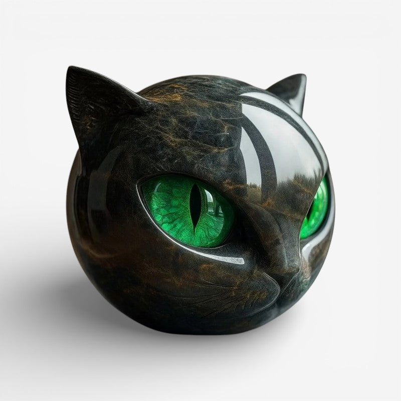 Decor : Miniature Resin Cat Decor Sculpture in Green van Vandaliamo