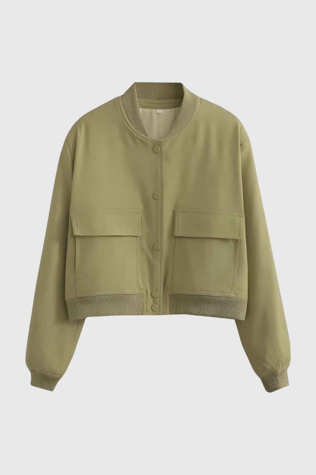 Jacket : Women's Bomber Jacket - Olive Green in Olive Green van Vanda Liamo