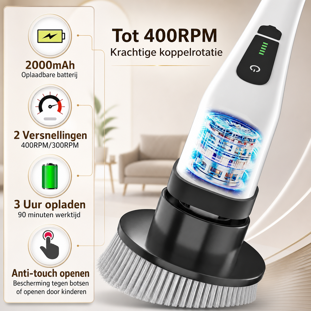 Wellness : ScrubPro Electric Spin Scrubber - Cordless Cleaning Brush in van Vandaliamo
