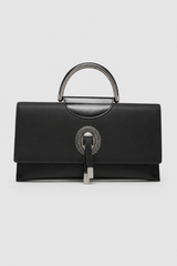Ornate Medallion Handbag – Structured Silhouette with Sculptural Handle