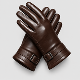 Men's Leather Gloves with Cashmere Lining and Touchscreen Function