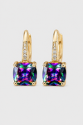 Prism Cushion Gem Huggie Drop Earrings – Vibrant Radiance & Modern Polish