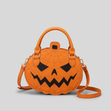 Pumpkin Faux Leather Handbag - Halloween Accessory