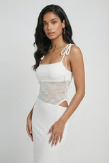 Vestido de noche elegante de encaje para mujer - vestido formal largo hasta el suelo para fiestas