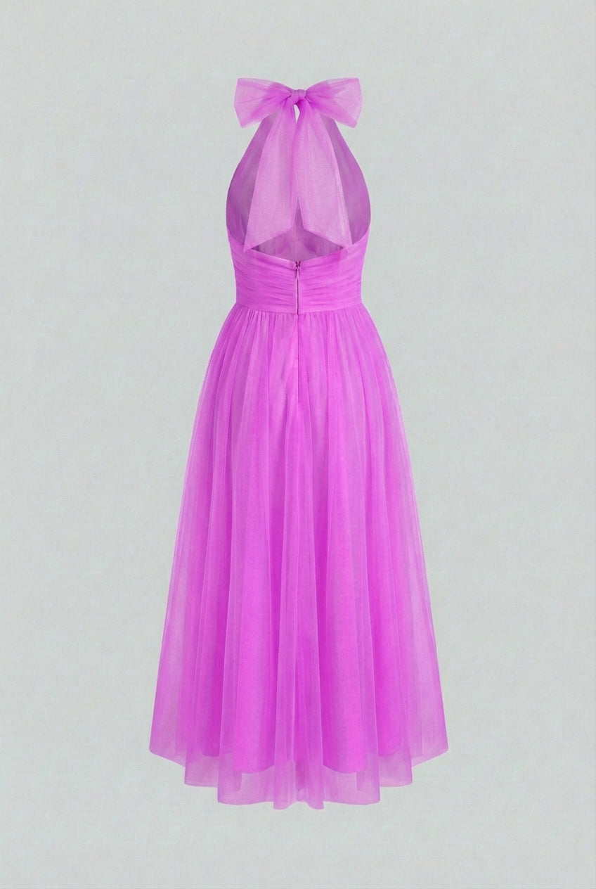 Dresses : Purple Halter Midi Dress in van Vanda Liamo